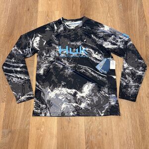 NWT Huk Mossy Oak Pursuit Crew Camouflage Performance Fishing Size Small